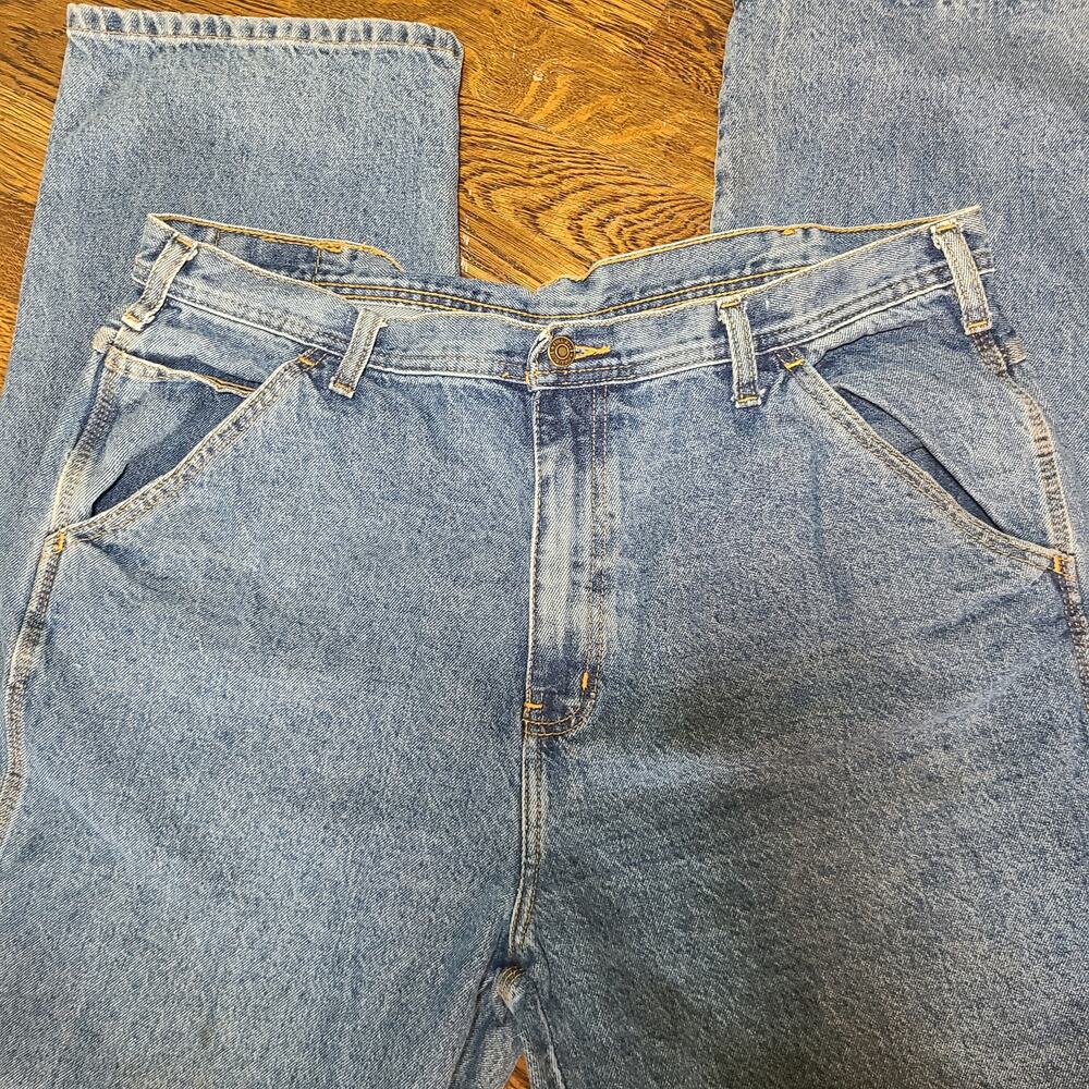 Light Wash Straight Denim Jeans FULL BLUE 40x34 - Classic Men's Wear